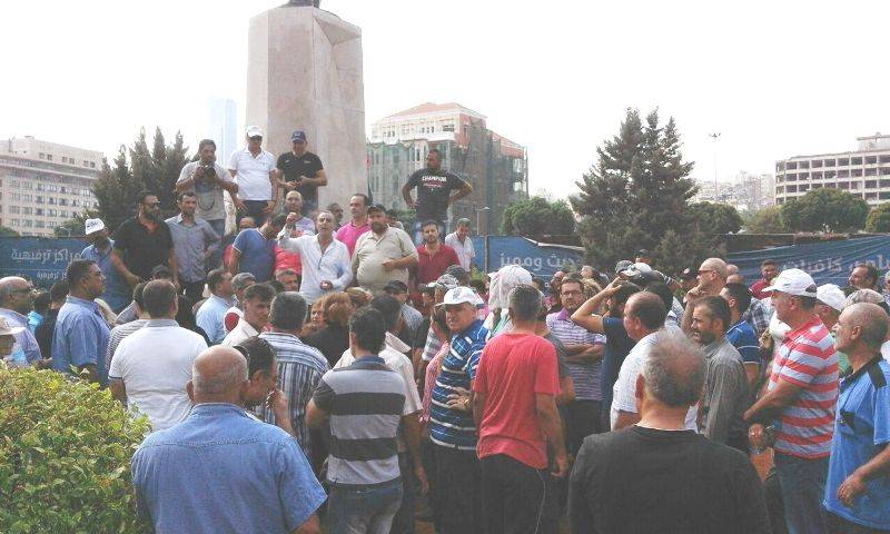 مياومو الكهرباء يعتصمون في رياض الصلح تزامنا مع جلسة الحكومة