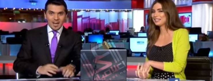 فيديو:  مطلب غريب من مذيعة mbc لزميلها على الهواء!