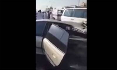 فيديو شنيع.. لحظة انشطار سيارة إلى نصفين!