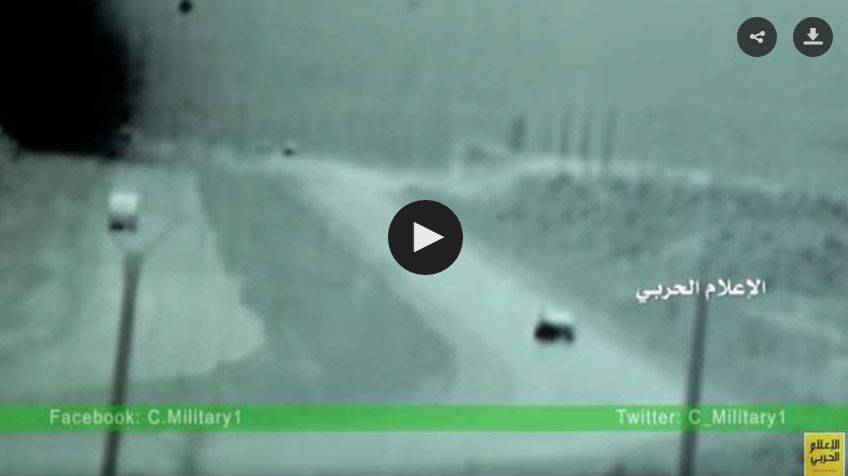 بالفيديو.. شاهد لحظة تفجير عبوة بمجموعة من مسلحي "داعش" بريف السويداء