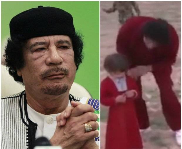 معمر القذافي في فيديو نادر مع طفلته قبل وفاتها