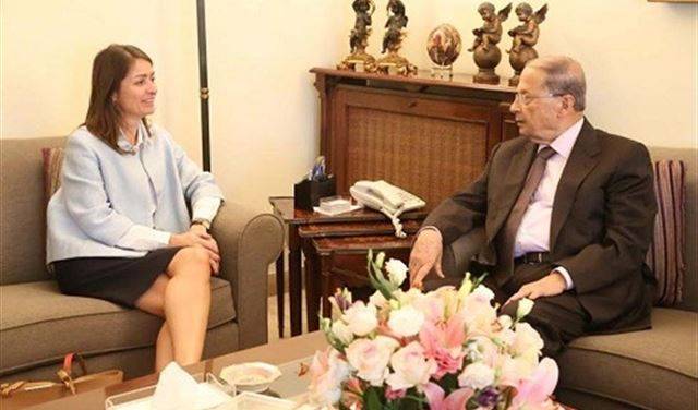 عون يبحث ولاسن الجهود القائمة لانتخاب رئيس للجمهورية