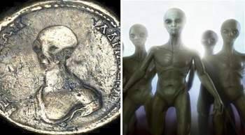 العثور على قطع نقدية تحمل صور المخلوقات الفضائية في مصر