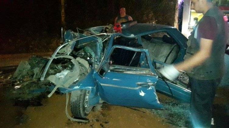 صور  حادث السير المروّع في الصفرا الذي اودى  بقتيل وجريحان