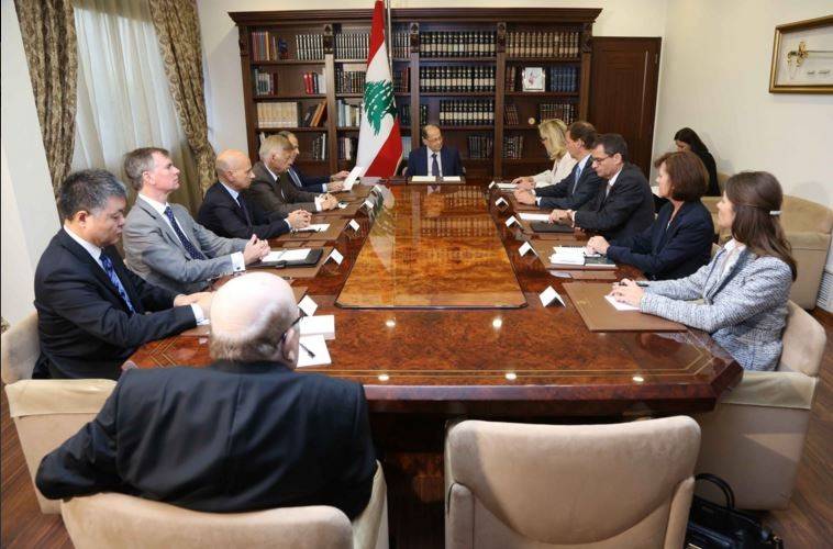 عون التقى سفراء مجموعة دعم لبنان والصيقلي وآرام الأول