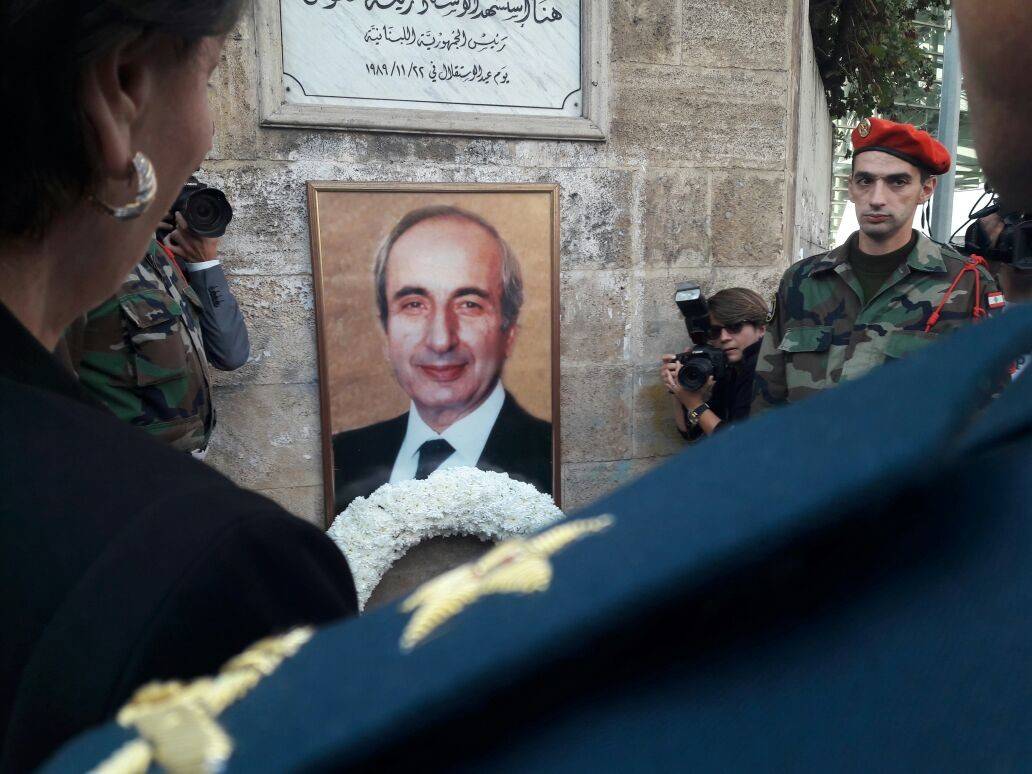 جابر وضع إكليل زهر في مكان اغتيال الرئيس رينيه معوّض
