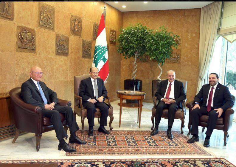 بري وسلام والحريري غادروا بعبدا بعد انتهاء الاستقبالات