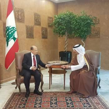 الرئيس عون يستقبل وزير الخارجية القطري في بعبدا