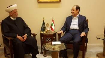 دريان التقى وفدا من الهيئة العربية الدولية لاعمار غزة وممثل السيستاني