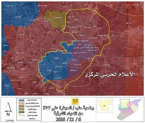 73 % من مساحة أحياء حلب الشرقية بيد الجيش السوري