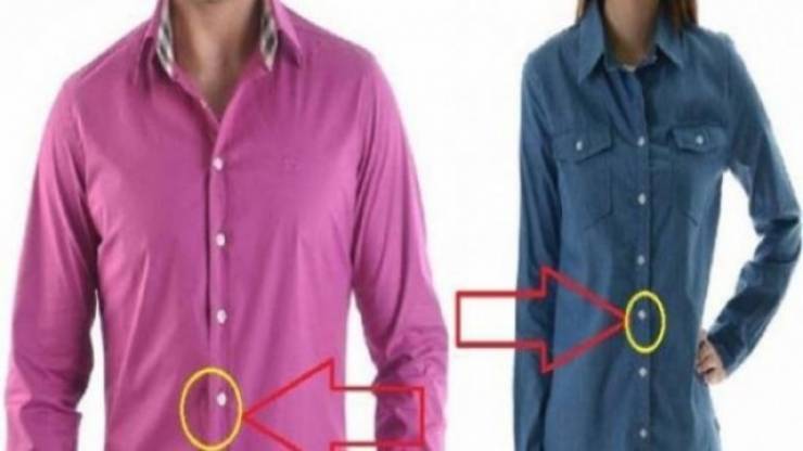 ما سر وجود أزرار قميص الرجال على جهة اليمين والنساء على اليسار؟