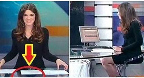 بالفيديو.. مذيعة إيطالية نسيت جلوسها على طاولة زجاجية!