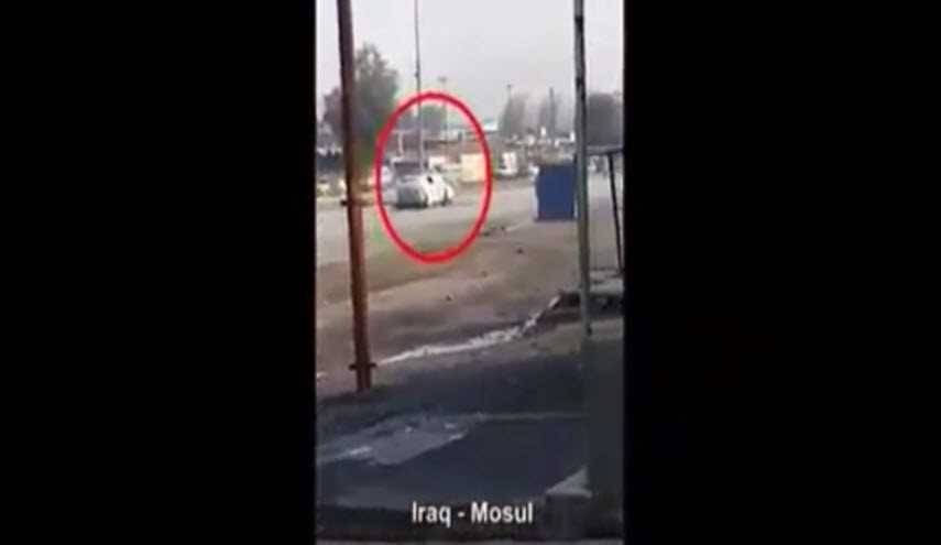 بالفيديو.. انتحاري تتعطل سيارته بالموصل والقوات الامنية تحولها لحطام