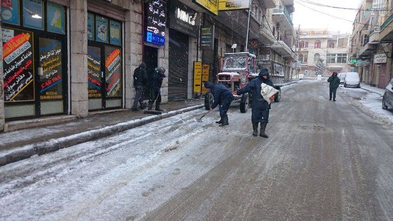 جليد واقفال طرقات في بعلبك
