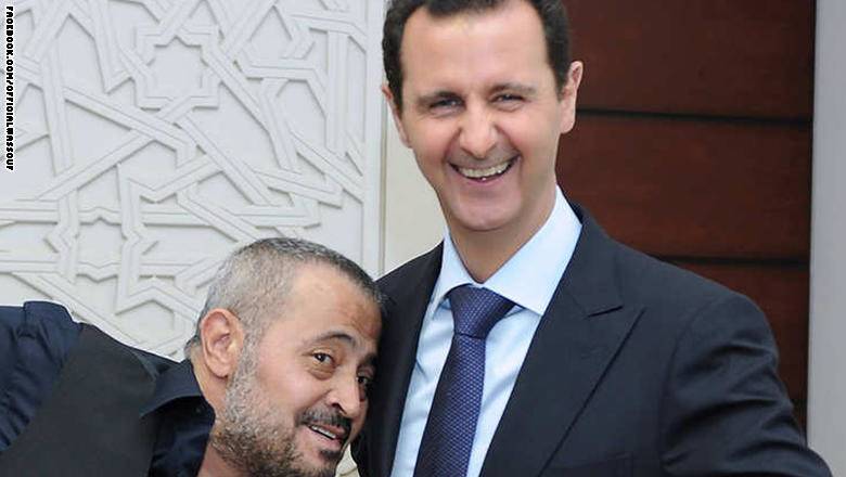 صورة تجمع الرئيس الاسد وجورج وسوف: " الدكتور بشار الأسد بألف خير"