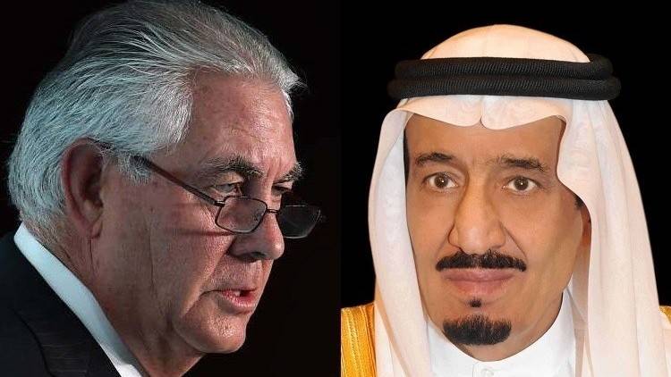 في اتصال هاتفي مع الملك سلمان.. تيلرسون يؤكد تنسيق واشنطن مع الرياض ضد الإرهاب
