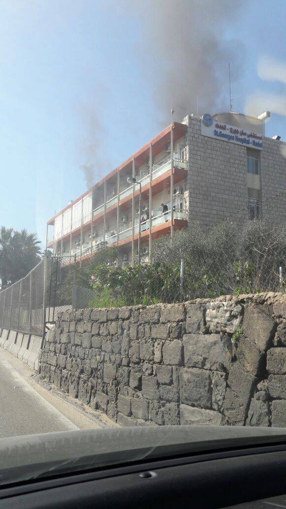 إندلاع حريق في مستشفى السان جورج الحدث @jarasscoop