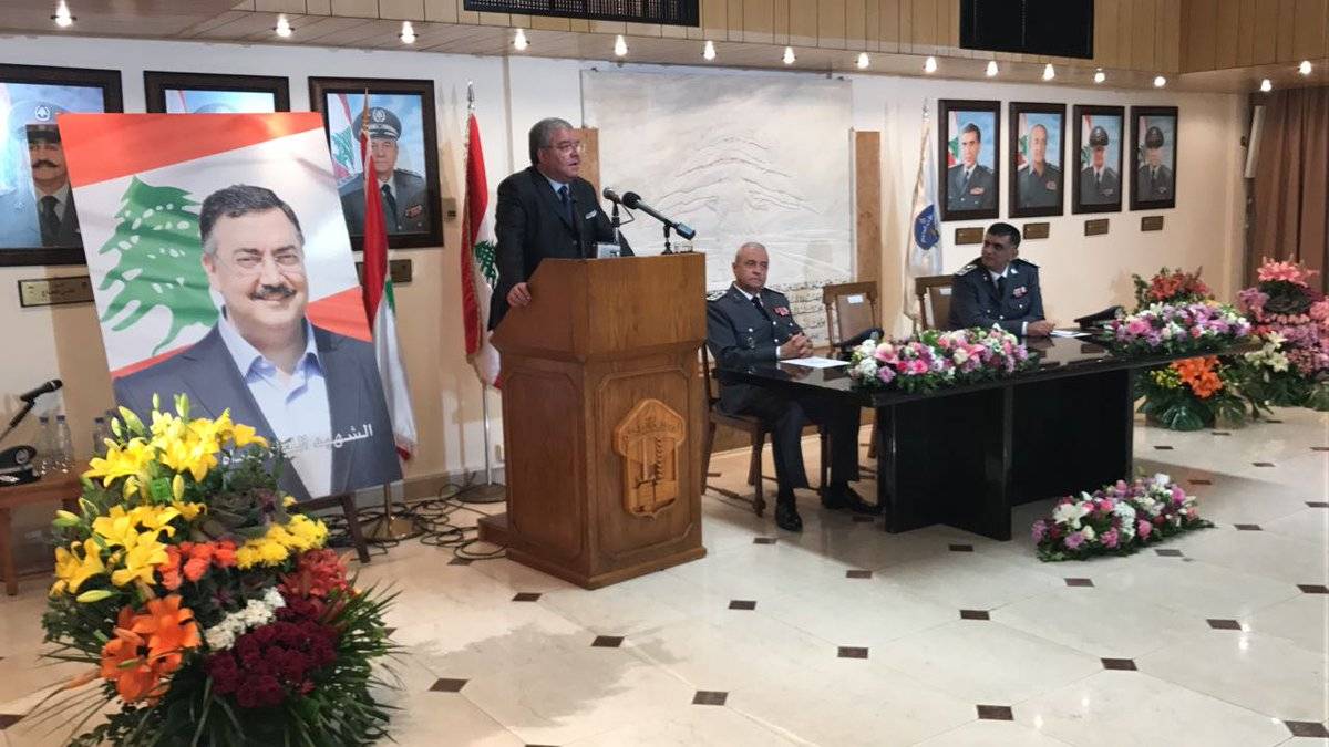 معالي وزير الداخلية الأستاذ نهاد المشنوق: اللواء #عثمان يرث من اللواء #بصبوص تفانيه ونزاهته وصلابته ومن اللواء الحسن وطنيته وصبره وحلمه (قوى الأمن)