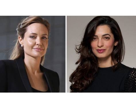 العلاقة بين أنجلينا جولي وأمل كلوني تُفسد صداقة زوجيهما!!