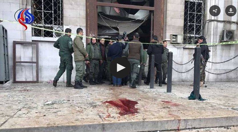 فيديو من داخل القصر العدلي بدمشق بعد التفجير الإرهابي