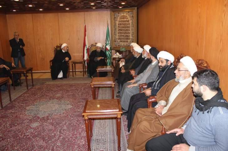 وفد من هيئة التبليغ الديني بالمجلس الإسلامي الشيعي زار قبلان للتهنئة بانتخابه رئيسا للمجلس