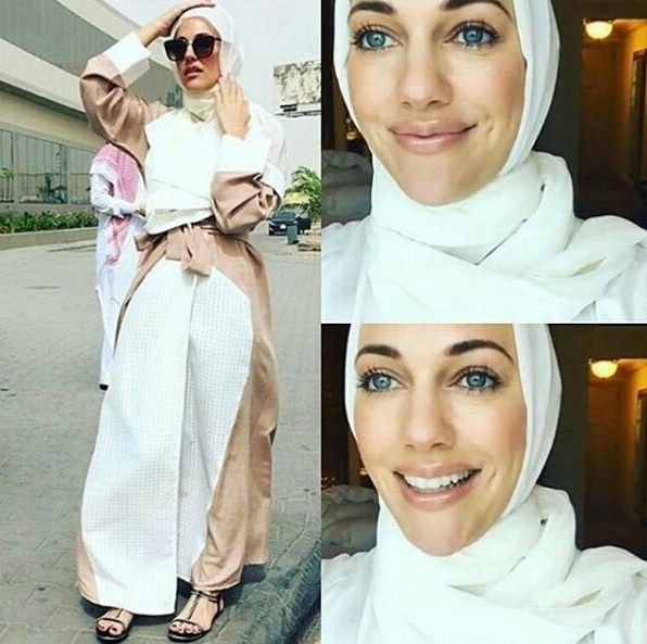 الحجاب والعبايا يرافقان Meryem Uzerli في إطلالات أنثوية في السعودية