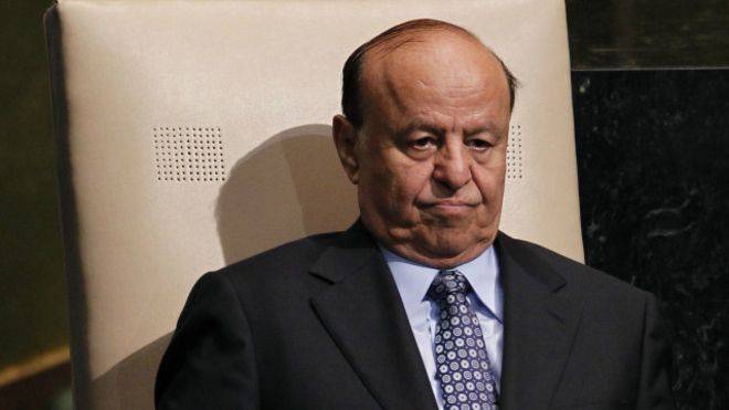 هادي يطالب الأمم المتحدة القيام بدورها بتنفيذ ‏القرارات الدولية ضد الانقلابيين