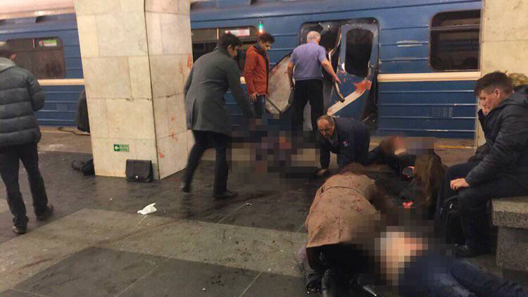 التفجيران في مترو سان بطرسبورغ تزامنا مع تواجد الرئيس الروسي فلاديمير بوتين في المدينة (روسيا اليوم)