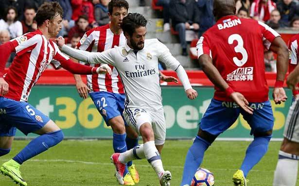 البطولات الأوروبية في كرة القدم : إيسكو يقود ريال مدريد الى الفوز على سبورتينغ خيخون (3-2)