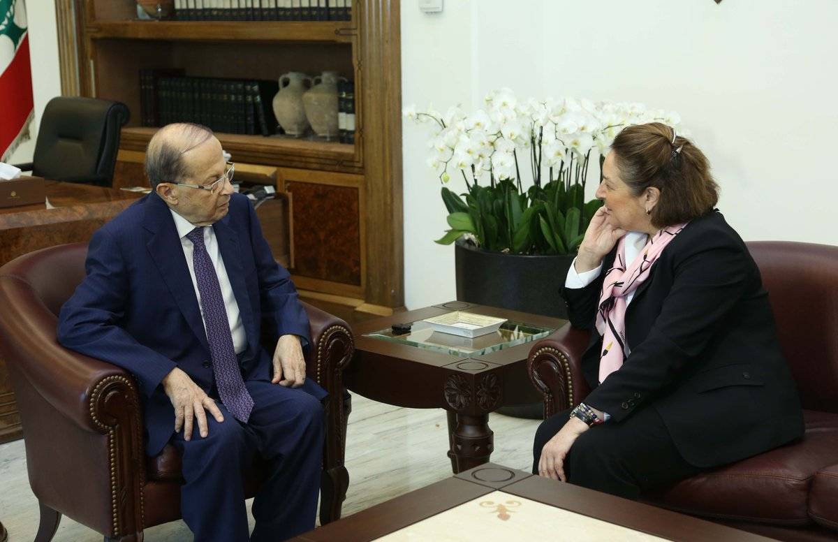 الرئيس عون إستقبل سفيرة اسبانيا في لبنان السيدة ميلاغروس هيرناندو بمناسبة إنتهاء مهامها في لبنان