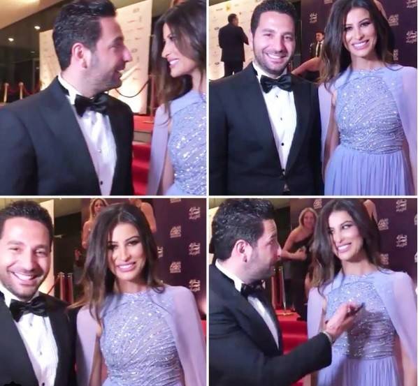 بالصورة: وسام وريم بغاية الرومانسية.. هكذا مسك يدها على المسرح