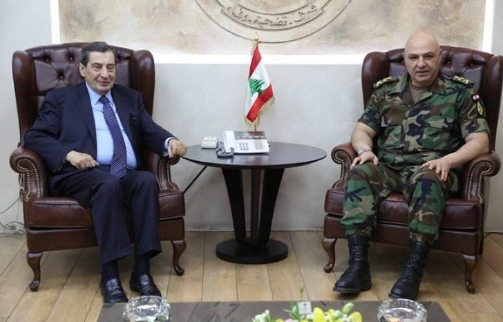 قائد الجيش استقبل الفرزلي وفرعون وليون وناجي اندراوس
