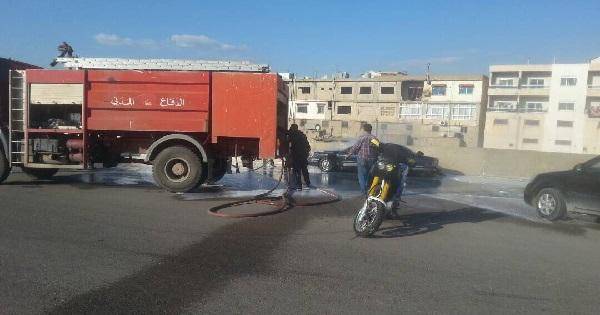 حريق داخل سيارة في مجدل عنجر-البقاع الاوسط
