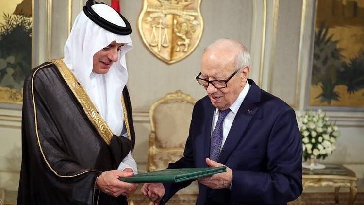 الجبير يلتقي السبسي ويسلمه دعوة من الملك سلمان لحضور القمة الإسلامية الأمريكية بجدة