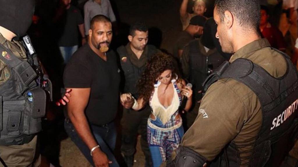 حارس ميريام فارس الضخم يشعل المواقع مجدداً .. لهذا السبب استعانت به مؤخراً