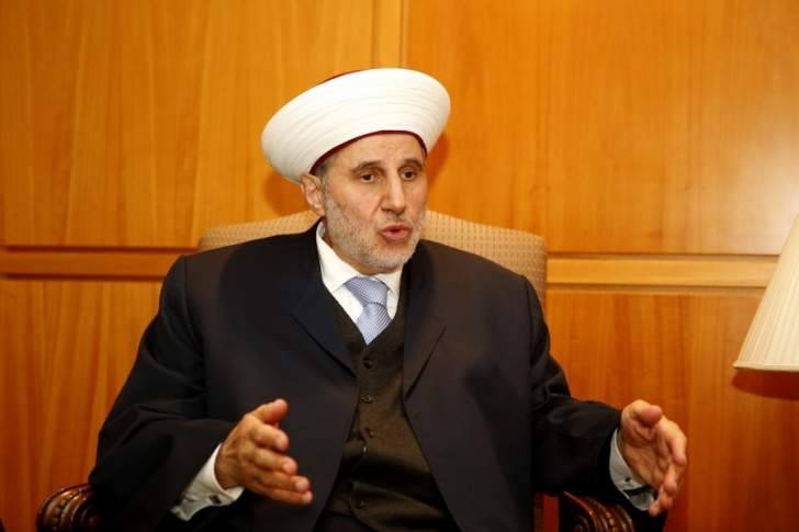 المفتي الشعار: طرابلس دفعت ثمنا غاليا جراء فتن