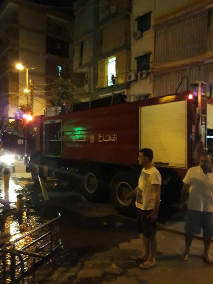 حريق داخل محل لبيع الخضار والفاكهة في سن الفيل