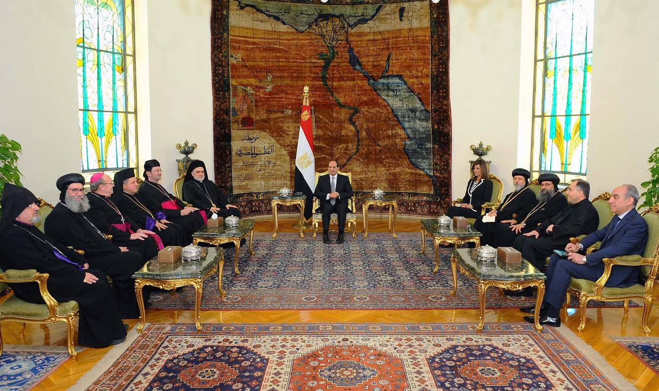 وفد مجلس أساقفة الكنائس الشرقية في استراليا التقى السيسي والمطران طربيه عزى مصر بضحايا الارهاب