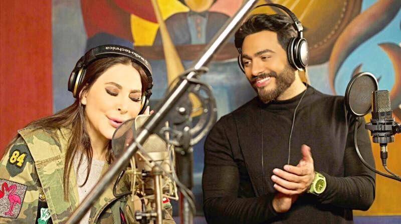 بالفيديو.. إستمعوا إلى ديو إليسا وتامر حسني!