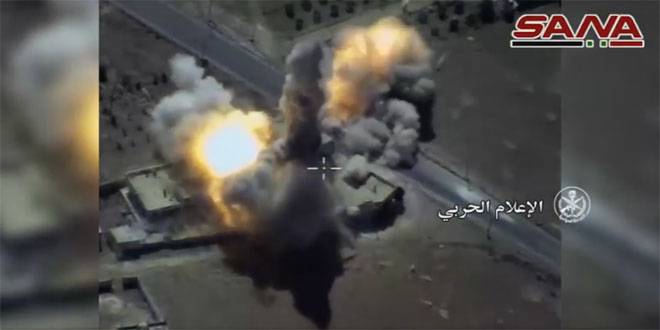 بالفيديو.. صواريخ روسية تدمّر مواقع لـ"داعش" في ريف حماة