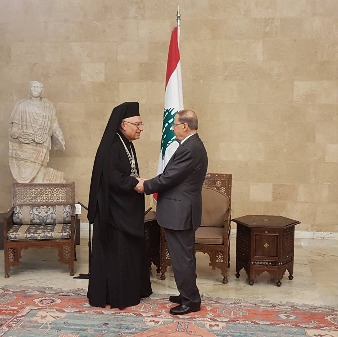 الرئيس عون يلتقي غبطة البطريرك يوسف العبسي، بطريرك الروم الملكيين الكاثوليك