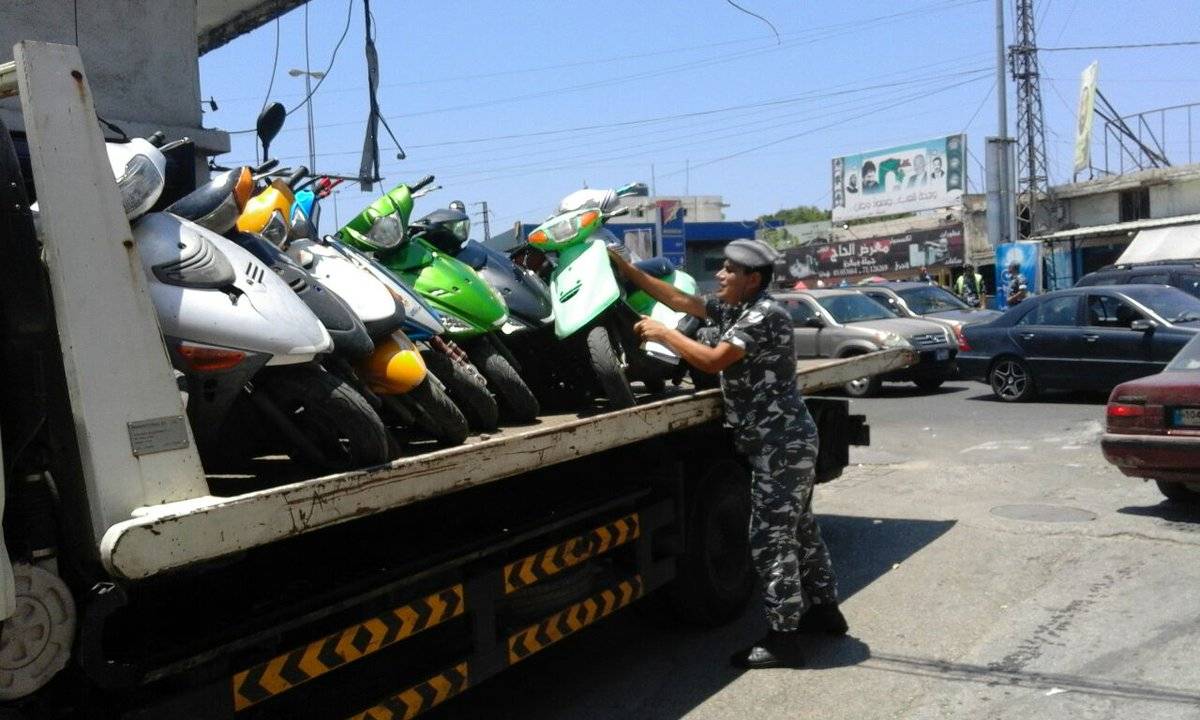 قوى الامن: ضبط عدد من الدراجات الآلية المخالفة من قبل مفرزة سير صور