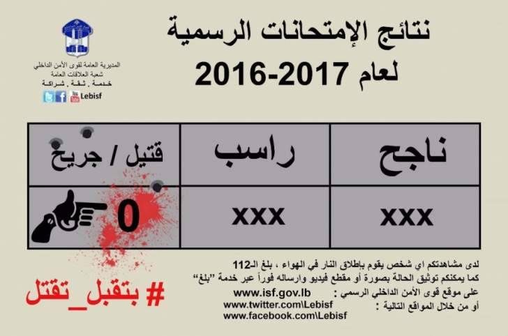 قوى الامن: توقيف 61 شخصا من مطلقي النار من اصل 190 تم تحديد هويتهم
