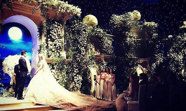 صور صادمة.. زفاف روسي خيالي بـ10 ملايين دولار.. من تصميم لبناني!