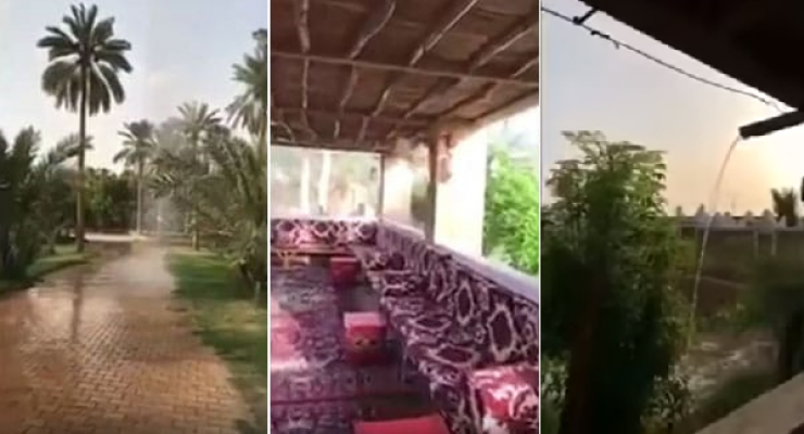 بالفيديو: صاحب إستراحة في السعودية يُصمم داخلها أمطارا صناعية !
