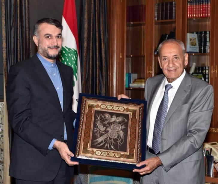 عبد اللهيان التقى بري: إيران تدعم سيادة ووحدة كل دول هذه المنطقة