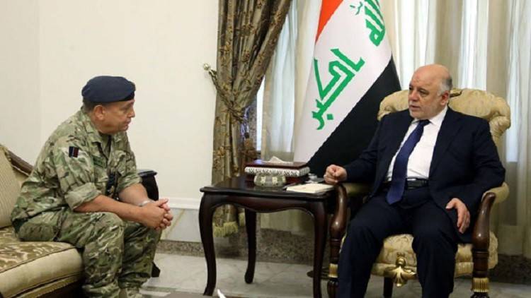 العبادي يبحث مع رئيس الأركان البريطانية التعاون العسكري- الثنائي