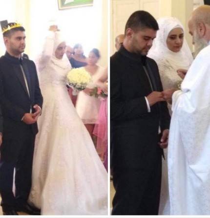 سابقة في لبنان.. محجبة تتزوّج مسيحيًا في الكنيسة!