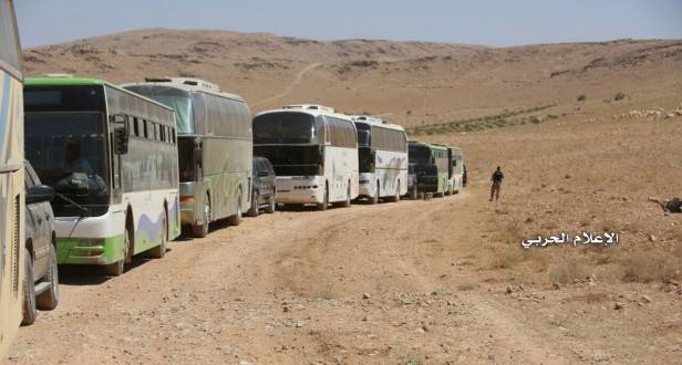 وصول حافلات مسلحي سرايا اهل الشام إلى فليطة