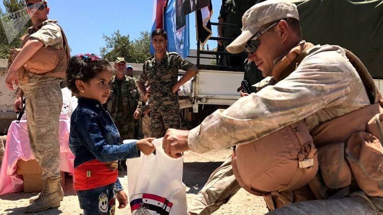 مساعدات إنسانية روسية لسكان غوطة دمشق الشرقية